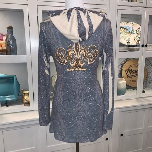 Spy Zone Exchange Embellished Sweater Tunic Sz Small (Sz 6 Wmns) - Picture 3 of 5